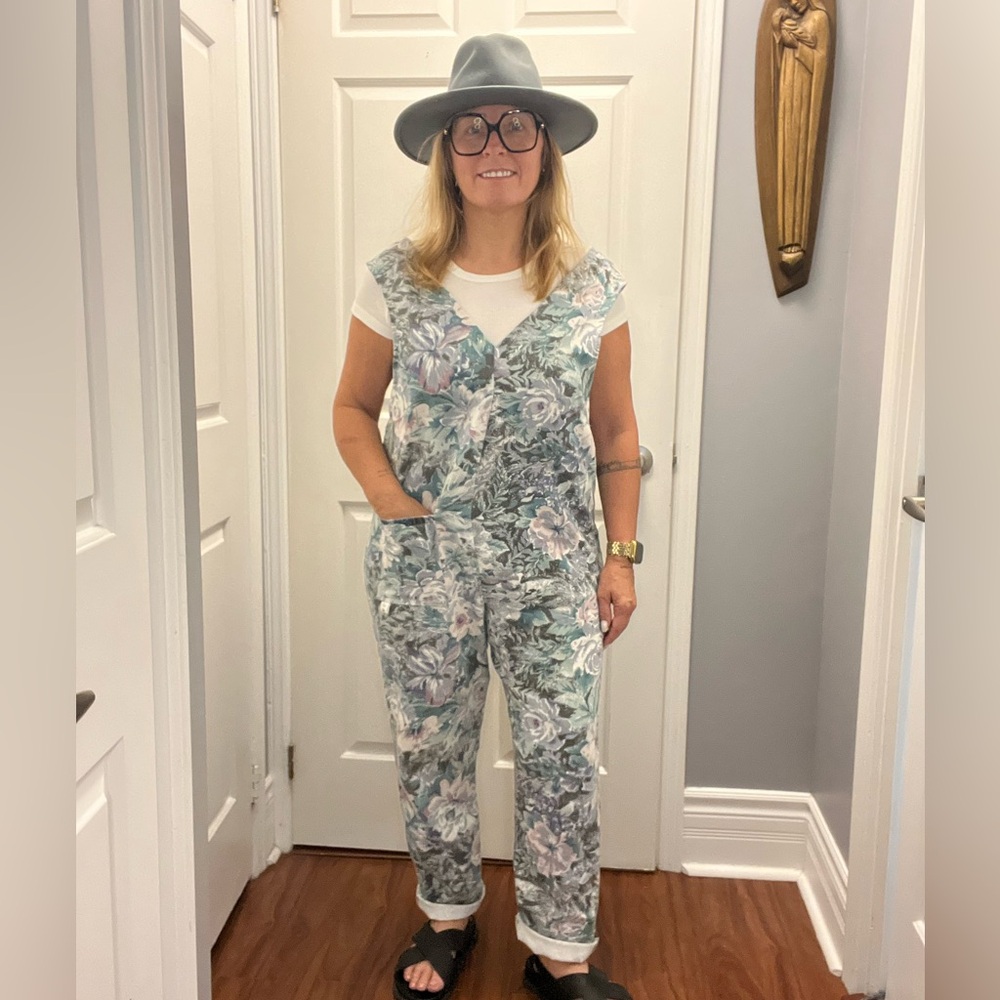 🌻 Five -stitched by tina- Upcycled floral jumpsuit. ONE OF A KIND